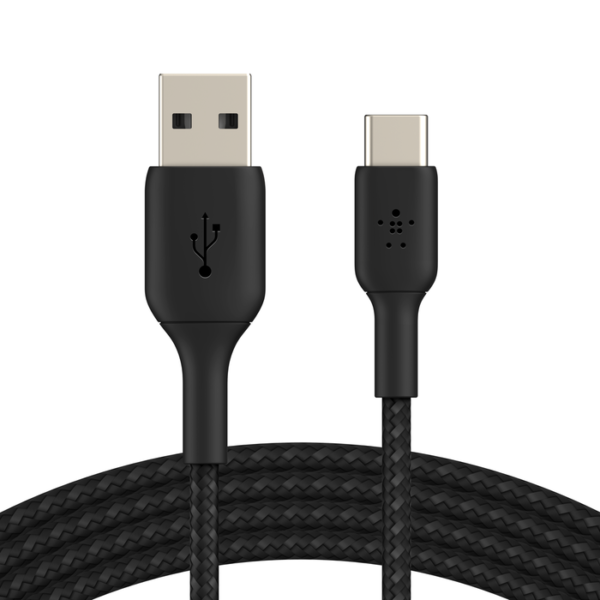 Braided USB-C to USB-A Cable (1m / 3.3ft, Black)