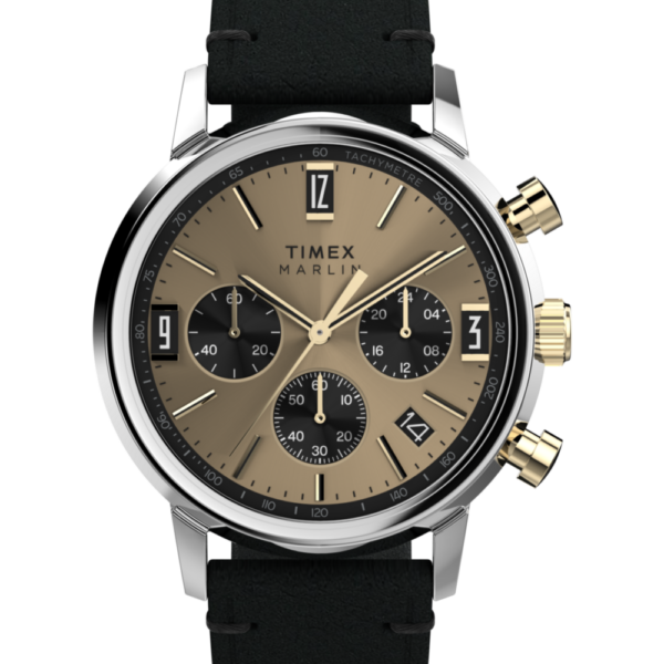 Marlin® Chronograph Tachymeter 40mm Leather Strap Watch 