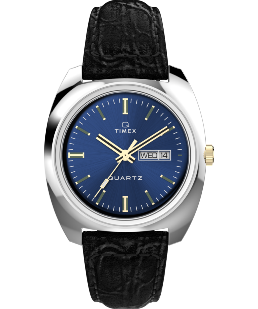 Q Timex® 1978 Day/Date 37.5mm Leather Strap Watch