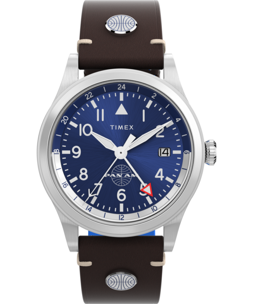 Timex Waterbury GMT x Pan Am® 39mm Leather Strap Watch